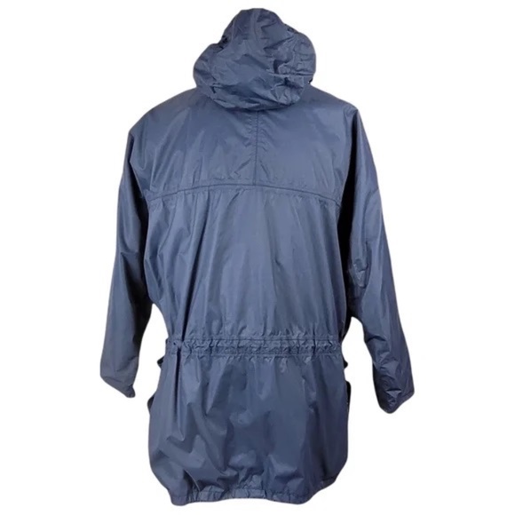 AQUASCUTUM Windbreaker Jacket Hoodie Zip Up Drawstring Waist Sz L Blue & Yellow - Picture 5 of 12